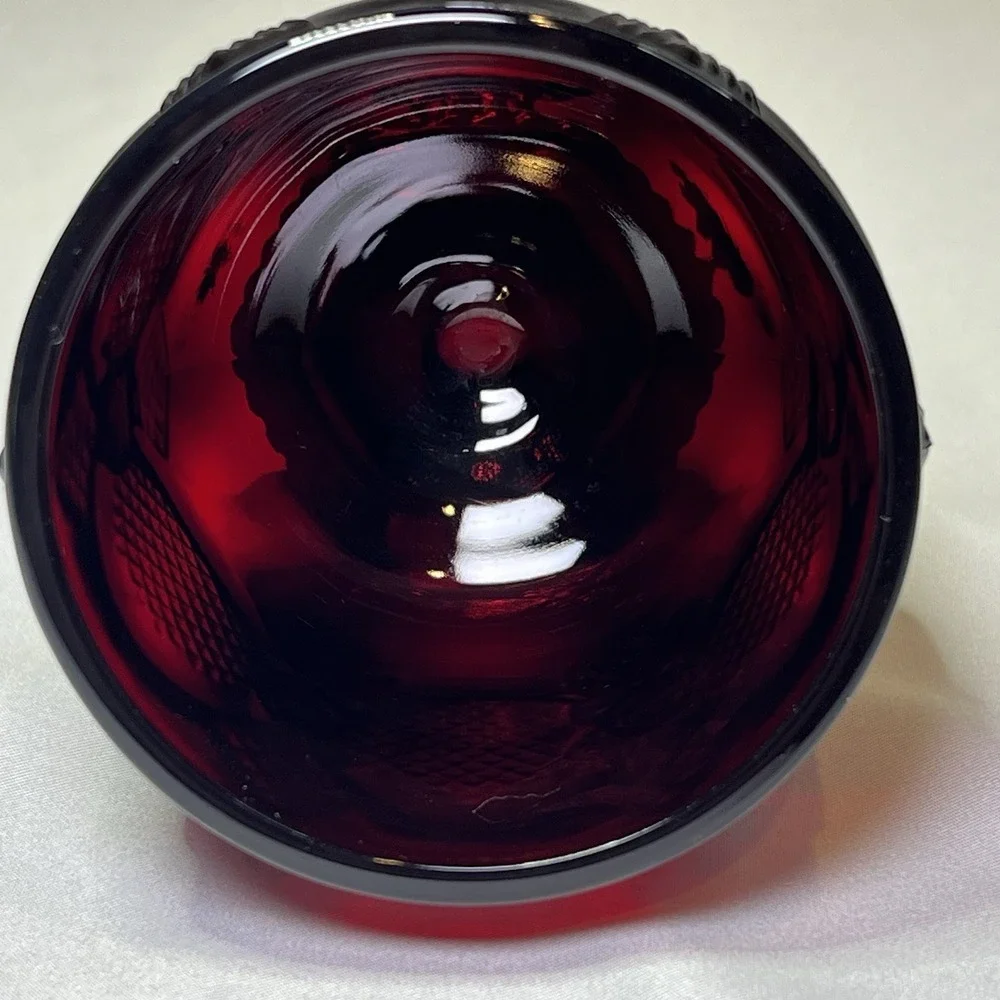 Avon Vintage 1876 Cape Cod‎ Collection Ruby Red SUGAR BOWL